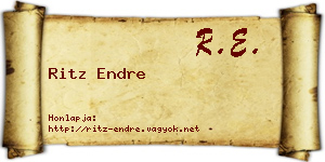 Ritz Endre névjegykártya